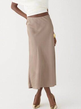 J.Crew Gwyneth Midi Slip Skirt | Size Medium | Camel | NWT